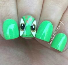 Finding Nemo Nail Art Disney Nail Art, Lime Green Nails, Disney Nail Designs, Nail Art For Kids, Nail Art Disney, Nails For Kids