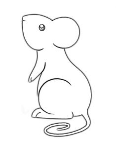 a drawing of a mouse sitting on the ground