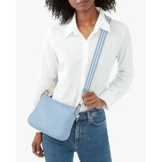 New With Tags 100% Authentic Kate Spade New York Rosie Small Crossbody Celeste Blue With Gold Tone Hardware Style # Wkr00630 Pebbled Leather Strap Drop: 22" Metal Pin Mount Logo Zip-Top Closure Inside: Front Zip And Back Slip Pockets Two-Way Spade Jacquard Lining Length: 9 3/4" Height: 6 3/4" Depth: 2" Kate Spade Disney, Color Celeste, Kate Spade Cameron Street, Kate Spade Satchel, Kate Spade Crossbody Purse, Small Crossbody Purse, Guitar Strap, Small Crossbody, Petite Fashion