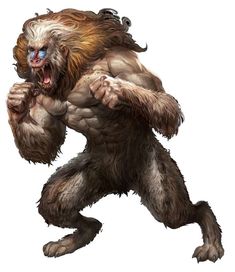 an image of a big furry creature that is running