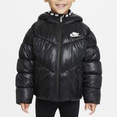 Nike Toddler Girls' Black Puffer Jacket 26h880-023 Jacket Is Brand New And Has Never Been Worn. Factory Tags Are Still Attached. Nike Puffer Jacket, Boys Puffer Jacket, Winter Puffer Jackets, Heavy Jacket, Leopard Print Jacket, Black Puffer Jacket, Nikes Girl, Black Puffer, Girls Black