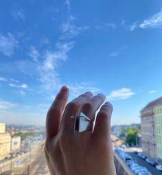 "Statement ring made of 925 Sterling Silver, nickel free. The ring has contemporary and unique style because of its elegant geometric shape. The silver string on the top of the ring is shiny finished, while the whole ring has matte finish. -Packed in labeled gift box. -Ships worldwide, handmade in Czech Republic. \"This ring was more than I expected. I love the design and material. I can not wait to purchase my next jewelry piece. I am extremely satisfied.\"" Modern Silver Earrings, Gorgeous Rings, Minimal Ring, Geometric Studs, Simple Ring, Contemporary Ring, Ring Simple, Modern Ring, Silver Pieces