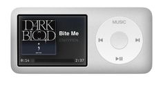 an mp3 player with the words dark blood on it's front and side panel