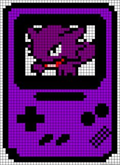 an old school computer screen with a purple cat on it's face and eyes