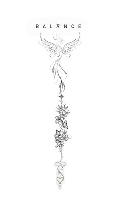 the back side of a white wall with an angel and flowers hanging from it's sides