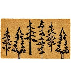 a door mat with trees drawn on it