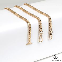 Bring out the bling on your favorite purse and enjoy a stunning handbag chain with this Replacement Metal Purse Chain - Choice of Length.  With several sizes to choose from, this chain for purses is perfect for everything from your petite handbags to your larger crossbody bags! This purse chain is the ideal way to add a touch of glam as a crossbody bag chain or as a handbag chain!  Dress up your purse accessories in style with this metal purse chain! For purse organizer insert models, please cli Gold Bags With Adjustable Chain For Gift, Gold Metal Bag With Chain, Classic Gold Bag With Chain Detail, Gold Metal Chain Bag, Gold Metal Chain Bags, Metal Bags With Gold Chain, Metal Chain Link Bag With Gold Chain, Everyday Gold Chain Jewelry, Gold Rectangular Bags With Adjustable Chain