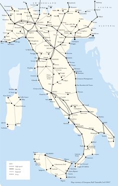 a map of italy with all the major roads