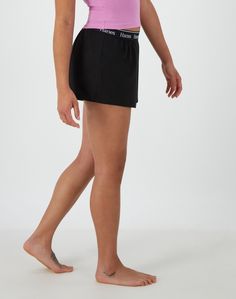 Our Hanes Originals women's sleep shorts are the perfect loungewear option, thanks to their laid-back style and comfortable fit. Black Summer Boxer Briefs For Loungewear, Black Boxer Briefs For Summer Loungewear, Black Boxer Briefs With Built-in Shorts For Loungewear, Loungewear Bottoms With Comfort Waistband And Short Inseam, Black Shorts With Elastic Waistband For Daywear, Sporty Bottoms With Ribbed Waistband For Daywear, Sporty Short Bottoms For Daywear, Black Bottoms With Short Inseam For Loungewear, Sporty Shorts With Built-in Liner For Daywear