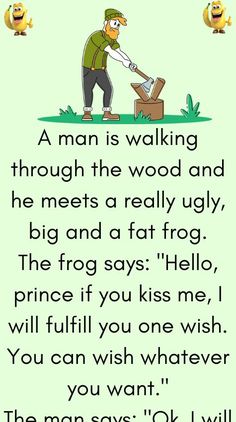 Funny Jokes and Story - Humors - Frog Funny, Jokes About Men, Witty One Liners, Joke Funny, Christmas Jokes, Clean Jokes