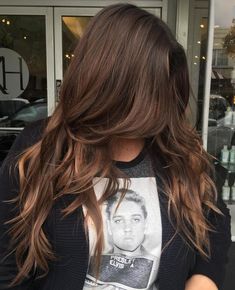 Long Layered Chocolate Hair Brunette Ombre, Layered Haircuts With Bangs, Chocolate Hair, Long Hair With Bangs