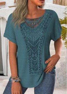 Color:Blue;Size:S;Size:M;Size:L;Size:XL;Size:XXL;Package Contents:1 X T Shirt;Occasion:Other;Style:Casual; Blue Patchwork Short Sleeve Top, Bohemian Patchwork Short Sleeve Tops, Bohemian Short Sleeve Patchwork Top, Blue Patchwork T-shirt For Summer, Casual Beach Patchwork Top, Blue Patchwork Tops For The Beach, Blue Patchwork Top For Beach, Blue Patchwork Tops For Vacation, Patchwork Short Sleeve Tops For Beach