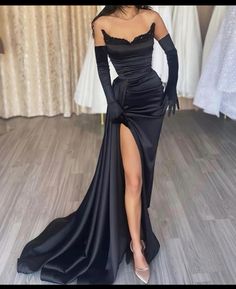 Dress With Gloves, Strapless Corset, Long Gloves, Stretch Satin, Formal Dresses Prom, Mermaid Prom Dresses, Party Gowns, Formal Evening Dresses, Prom Party Dresses