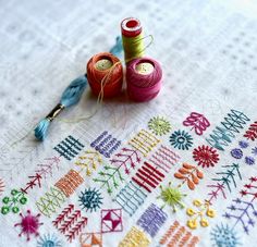 two spools of thread sitting on top of a table