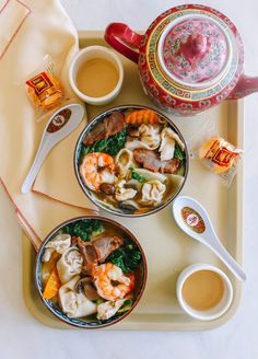 Wor Wonton Soup (AKA Subgum Wonton Soup) - The Woks of Life Wor Wonton Soup, Pork And Shrimp, Wonton Noodle Soup, Asian Soup Noodle, Shrimp Wonton, Wonton Noodles, Chicken Wontons, Chicken Roast