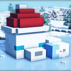 Do you want to build the famous fox house from Lego but in the snowy biomes? Then this build is for you! It offers the same design as the orange fox, but this build highlights the winter season. The red Christmas hat provides more space in your house that can be a new room. You can follow the above guide or watch the complete guide from this tutorial! Minecraft Fox House, Minecraft Build House, Minecraft House Ideas, Minecraft Theme, Snow House, Minecraft Farm, Easy Minecraft Houses, Minecraft House Tutorials