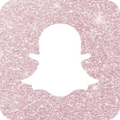 a pink glitter snap icon in the shape of a circle with white outline on it