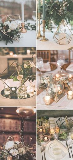 wedding decorations and candles are arranged on the table for an elegant touch to your reception