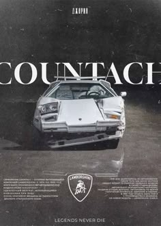 an advertisement for the lamb countach