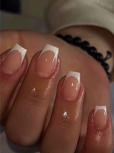 Elevate your nail style effortlessly with this set of 24pcs short press-on nails in a classic white French design. Perfect for both casual and special occasions, these nails are designed for women and girls who want a chic and clean look. 🌸 Description: Elevate your nail style effortlessly with this set of 24pcs short press-on nails in a classic white French design. Perfect for both casual and special occasions, these nails are designed for women and girls who want a chic and clean look. 🌸 Set Colored French Tip Coffin, Coffin Shaped French Tip Nails Short, Short Coffin Shape Nails French Tip Design, Short Coffin French Tip Acrylic Nails, Short Square Coffin Acrylic Nails, French Nails Coffin Short, French Tip Coffin Short, Classic Nails Square, Short Nails Coffin Shape