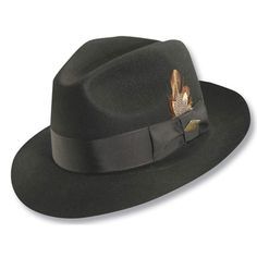 Stacy Adams Greenwich - Wool Fedora Hat Elegant Flat Bill Felt Hat For Kentucky Derby, Elegant Kentucky Derby Felt Hat With Flat Bill, Elegant Flat Bill Fedora For Fall, Elegant Felt Hat For Travel In Fall, Elegant Felt Hat For Fall Travel, Elegant Fall Travel Hat, Elegant Fitted Felt Hat With Flat Bill, Elegant Black Fedora For Travel, Elegant Adjustable Felt Hat For Travel