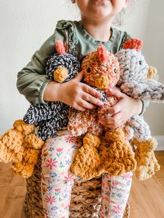 Crocheted Chicken Lovey If you're looking for something special and unique for your little one, then this adorable crocheted chicken lovey is the perfect choice! This lovable snuggler is made with a lightly stuffed head and a drapey body that your little one will love to hold and snuggle. Featuring bright colors and fun details made with soft, cuddly yarn, this little snuggler make it the perfect gift for a special baby or child. Give your little one a snuggly friend they can love forever with t Chicken Snuggler Crochet, Crochet Snuggle Animals, Crocheted Stuffed Toys, Crochet Snuggler Free Patterns, Crochet Baby Shower Gifts, Knit Chicken, Crochet Chicken Pattern, Crochet For Babies, Crocheted Chicken