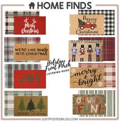 christmas door hangers with the words home finds on them