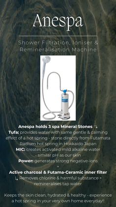 an info sheet describing the benefits of shower filtrators