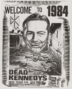 a poster with an image of a man's face and barbed wire on it