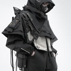 Technopunk Fashion, Futuristic Outfits Male, Futuristic Streetwear Men, Futurepunk Fashion, Techware Fashion Male, Tech Ware, Sci Fi Clothing Design, Cyberpunk Aesthetic Outfit Male