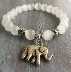 Elephant Bracelet Elephant Jewelry Boho Bracelet by indietiez Elephant Charm Bracelet, Elephant Jewelry, Glass Bead Bracelet, Elephant Bracelet, Jewelry Making Bracelet, Bohemian Bracelets, Elephant Charm, Boho Bracelet