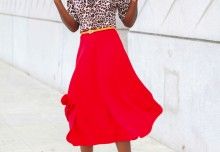 Style Pantry | Side Slit Crop Top + High Waist Belted Pants Red Formal Dress, Prom Dresses