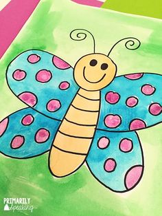 a drawing of a butterfly with polka dots on it's wings and the words, i