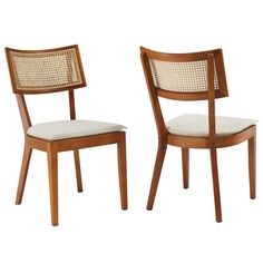 Modway Caledonia Elm Wood Rattan Set of 2 in Walnut Beige | Retro Kitchen, Living Accent Chair for Dining Room Farmhouse Whimsy, Tropical Dining Chairs, Boho Dining Chairs, Artistic Vibe, Modern Farmhouse Dining, Farmhouse Dining Chairs, Office Entryway, Charming Cottage, Wood Chairs