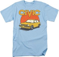 Amazon.com: Popfunk Honda Vintage Distressed Civic T-Shirt - Large, Light Blue : Clothing, Shoes & Jewelry Light Blue Shirts, Blue Tee, Tee Shirt Homme, Quality T Shirts, Blue Shirt, Yoga Clothes, Look Cool, Branded T Shirts, Online Clothing