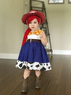 Custom Made to Order Toy Story Jessie inspired dress Sz 2T to | Etsy Woody And Jessie Costumes, Jessie Costume, Bo Peep Dress, Toy Story Jessie, Jessie Toy Story, 27 Dresses, Woody Toy Story, Toy Story Birthday, Cowgirl Hats