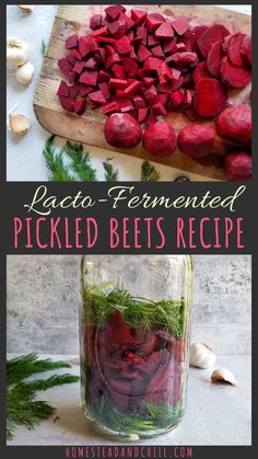 pickled beets in a mason jar with text overlay that reads laccio - fermented pickled beets recipe