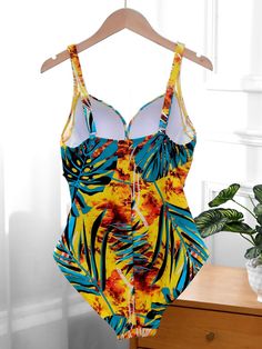 SkuCY-!113176MaterialPolyester StylePadded FeatureFloral Printed , Pleated NecklineV-neck OccasionVacation , Bohemia , Beach SeasonsSpring , Summer , Autumn TypeOne-piece Swimsuit ColorYELLOWSizeS,M,L,XL,2XL Please consult the size chart we provide for this item's measurements to help you decide which size to buy.Please note: There may be 1-3cm differ due to manual measurement.CMINCHCupBustWaistHipsXS30C 30D 32A 32B81-8561-6587-91S32C 32D 34A 34B 86-9066-7092-96M34C 34D 36A 36B91-9571-7597-101L36C 36D 38A 38B96-10076-80102-106XL38D 40B 40C 40D101-10581-85107-111 Plus Swimwear, One Piece Swimwear, Floral Printed, Solid Black, Tankini, Push Up, Cover Up, Floral Prints, One Piece