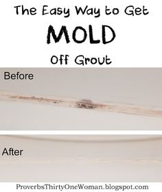 the easy way to get mold off grout before and after painting it with white paint