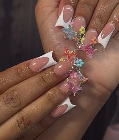 Summer Sets Nails, 21st Birthday Nails Acrylic, Blinged Out Nails, 21st Birthday Nails, Disney Acrylic Nails, Summer Sets, Claw Nails, Gel Nails Diy