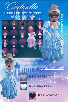 Dress To Impress Outfits Prince/princess, Cinderella Dti Outfit, Disney Princess Dti Fits, Cinderella Dti Fit, Cinderella Outfits For Disney