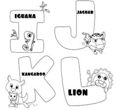 the letter k is for lion and other animals with their names in black and white