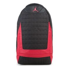 Air Jordan Retro 13 Backpack 'Black Red' 9A1898-KR5 Red Backpack For Streetwear, Functional Red Standard Backpack, Red Functional Standard Backpack, Sporty Red Nylon Bag, Red Sporty Nylon Backpack, Red Nylon Sporty Backpack, Sporty Red Nylon Backpack, Red Sporty Outdoor Bag, Sporty Red Outdoor Bag