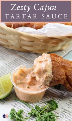 the recipe for zesty cajun tartar sauce is shown