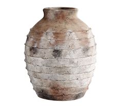 an old vase is shown on a white background