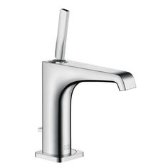 the chrome faucet is shown on a white background