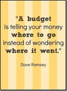 a quote that reads, a budget is telling your money where to go instead of wondering where it went