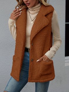 Pocket Vest, Sleeveless Jacket, Winter Women, Vest Jacket, Patch Pocket, Women's Clothing, Fall Winter, Clothes For Women, Clothes