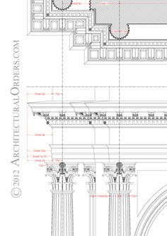 an architectural drawing shows the details of a building