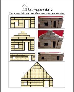 the instructions for building a house out of bricks and cardboard paper with pictures on it